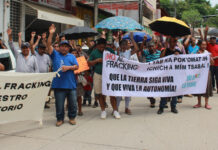 En la Huasteca potosina, comunidades indígenas protestan contra fracking y la traición de Sheinbaum